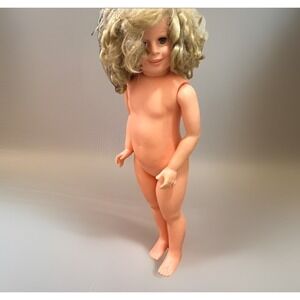 Vintage 1984 34" Mrs Shirley Temple Black Doll Dreams & Love Naked Blink Teeth